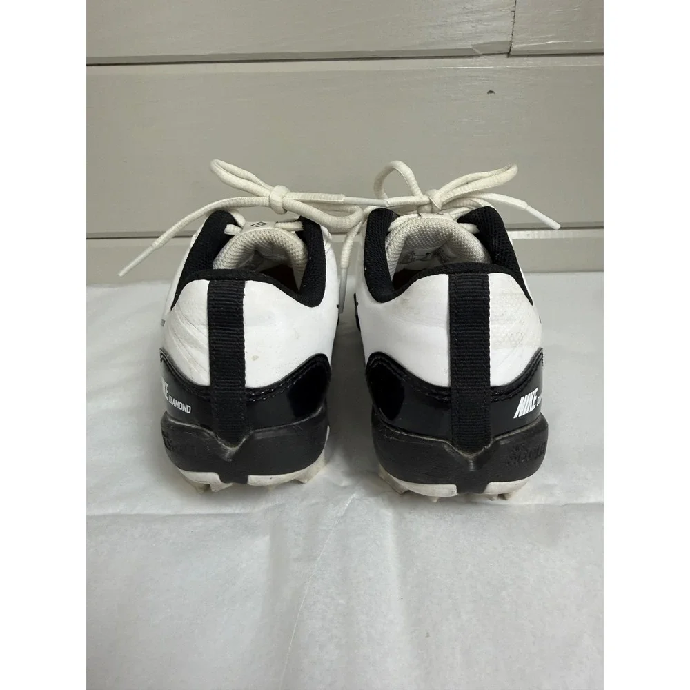 (Nike) Alpha  Fastflex Kids 2.5Y White Black Baseball Cleats DJ6525-101